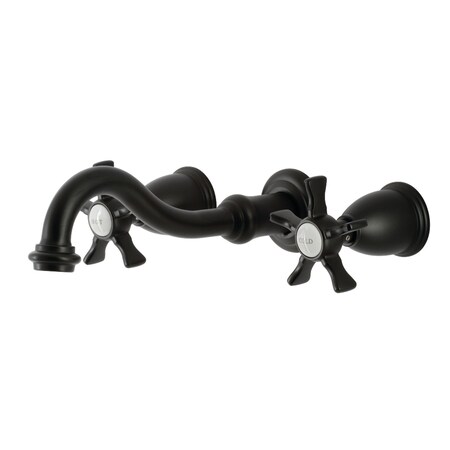 Kingston Brass KS3020NX Two-Handle Wall Mount Tub Faucet, Matte Black KS3020NX